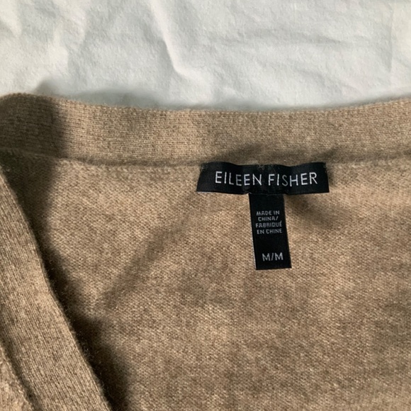 100% Cashmere Eileen Fisher V-Neck Sweater - Picture 9 of 9